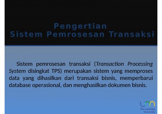 Data Processing Ppt Sistem Pemrosesan Transaksi Transaction