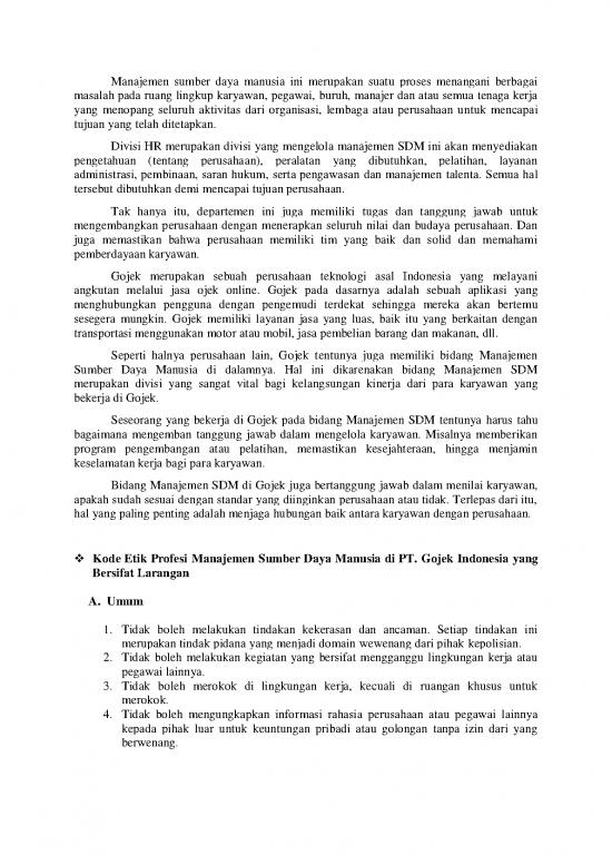 Etika Pdf 62838 Etika Profesi Manajemen Sdm Di Pt Gojek Indonesia