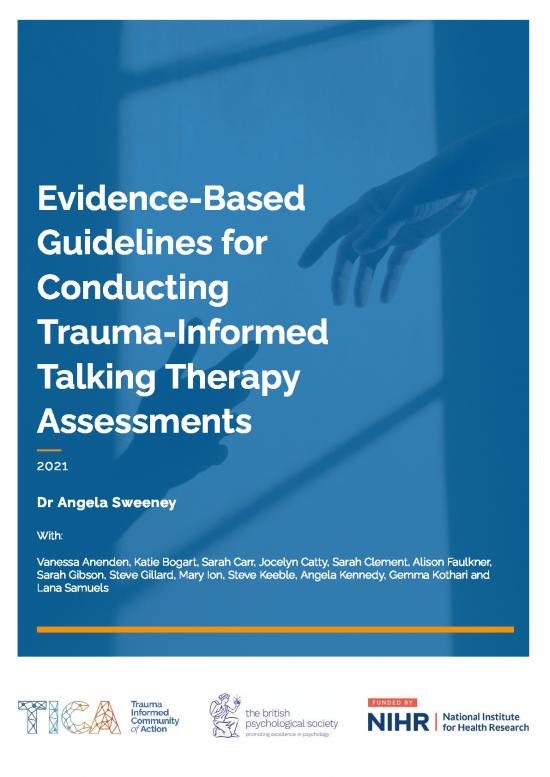 Trauma Informed Assessment Guidelines