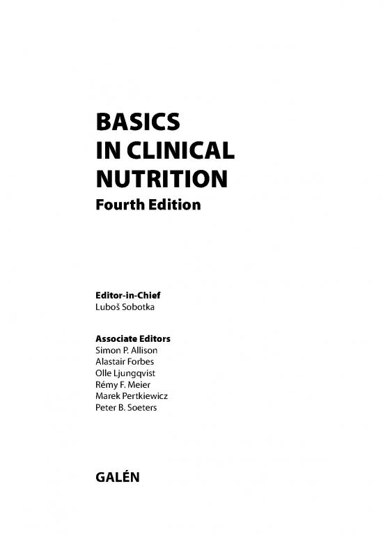 Clinical Nutrition Book Pdf Basics In Clinical Nutrition Sample