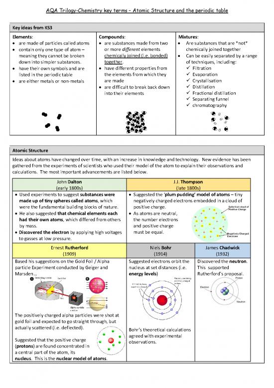 Printable Periodic Table Of Elements Atomic Structure And The