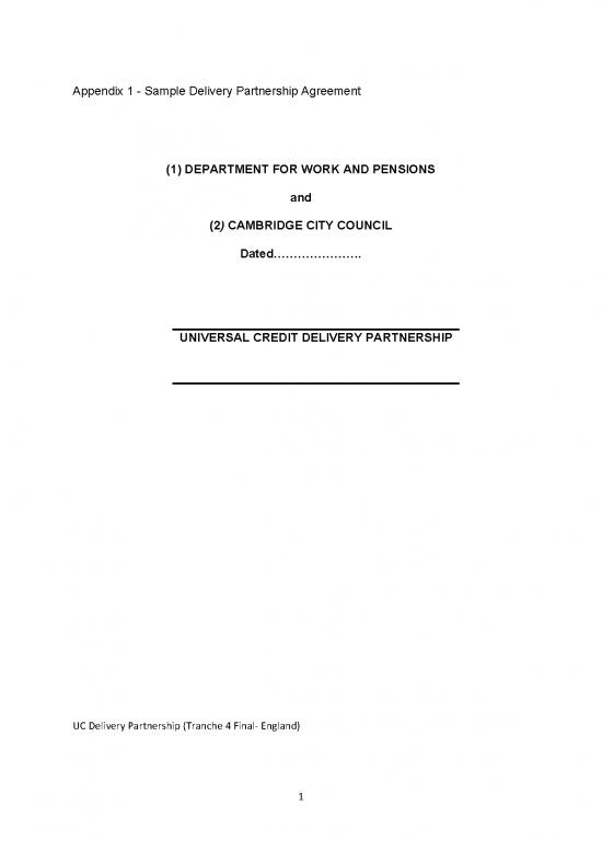 Partnership Agreement Template Appendix Sample Delivery