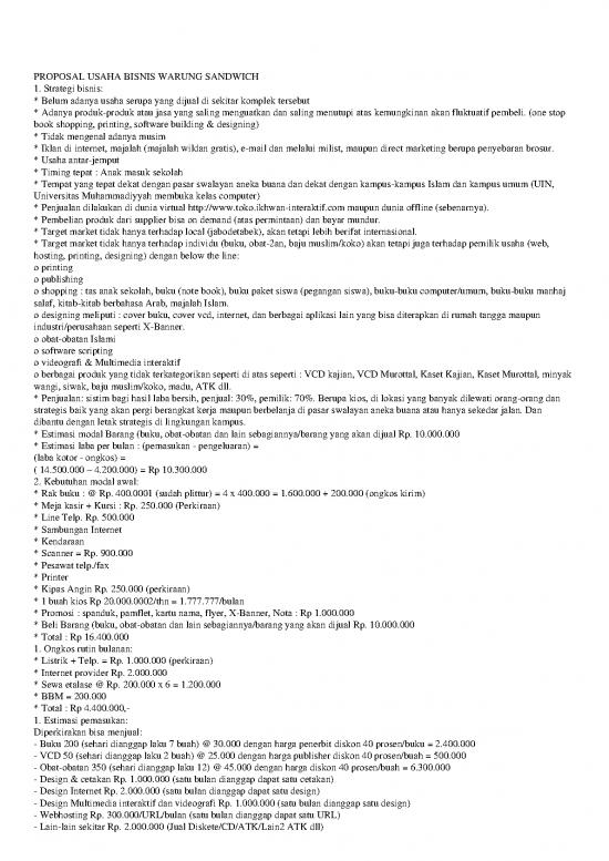 picture Presentasi Proposal Bisnis 3 | Proposal Usaha Bisnis Warung Sandwich