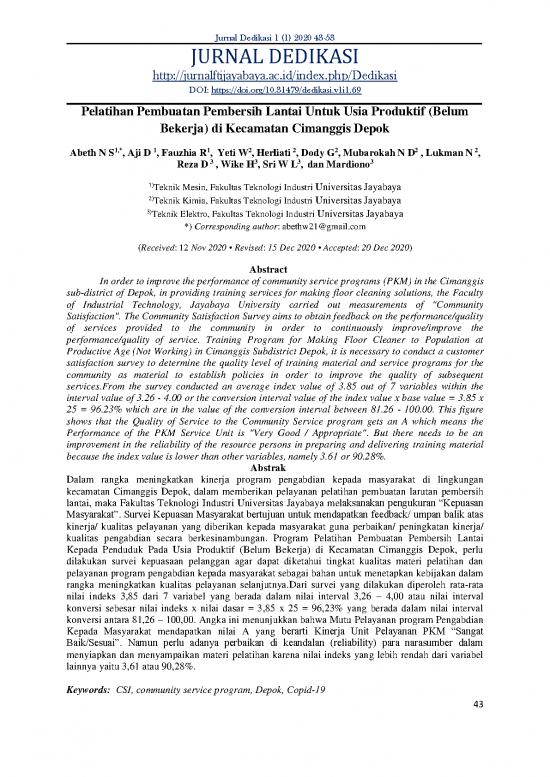 picture Download Jurnal Gratis Pdf 239 | Pelatihan Pembuatan Pembersih Lantai Untuk Usia Produktif