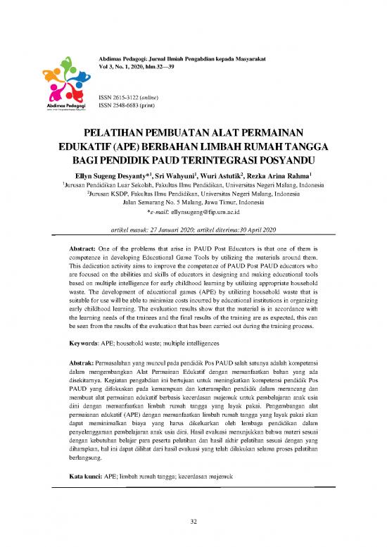 picture Contoh Artikel Ilmiah Pdf 240 | Pelatihan Pembuatan Permainan Edukatif Ape Bahan Limbah Rumah Tangga Pendidik Paud
