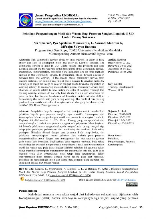 picture Jurnal Pendidikan Pdf 243 | Pelatihan Pengembangan Motif Dan Warna Bagi Penenun Songket