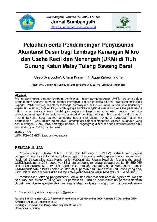 picture Laporan Pdf 248 | Pelatihan Serta Pendampingan Penyusunan Akuntansi Dasar Bagi Umkm