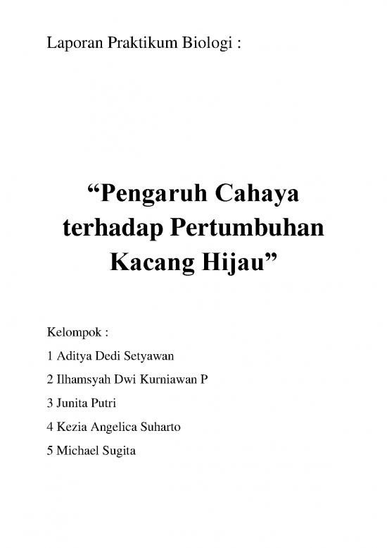 Laporan Pdf 415 Laporan Praktikum Biologi Pertumbuhan Kacang Hijau 5907