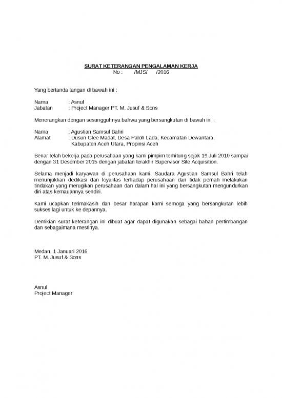 picture Surat Keterangan Pengalaman Kerja 2 picture Surat Keterangan Pengalaman Kerja 2