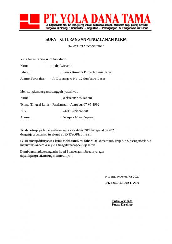 picture Surat Keterangan Pengalaman Kerja 3 picture Surat Keterangan Pengalaman Kerja 3