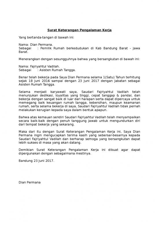 picture Surat Keterangan Pengalaman Kerja 5 picture Surat Keterangan Pengalaman Kerja 5