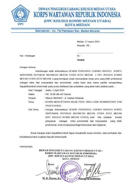 picture Surat Undangan Acara Deklarasi Dan Pelantikan picture Surat Undangan Acara Deklarasi Dan Pelantikan