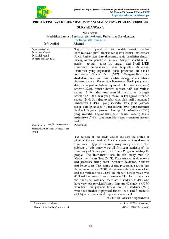 picture Tujuan Penelitian Adalah 962 | Profil Tingkat Kebugaran Jasmani Mahasiswa