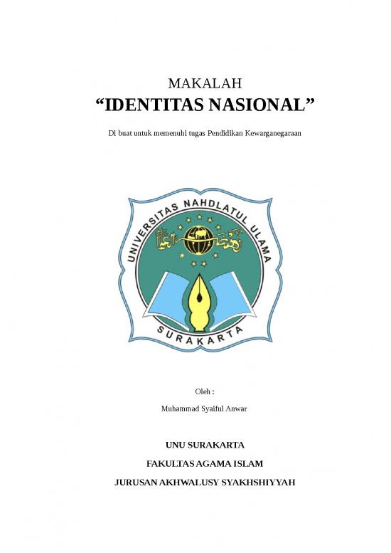 Ilmu Pengantar Hukum 1004 | Makalah Identitas Nasional 20