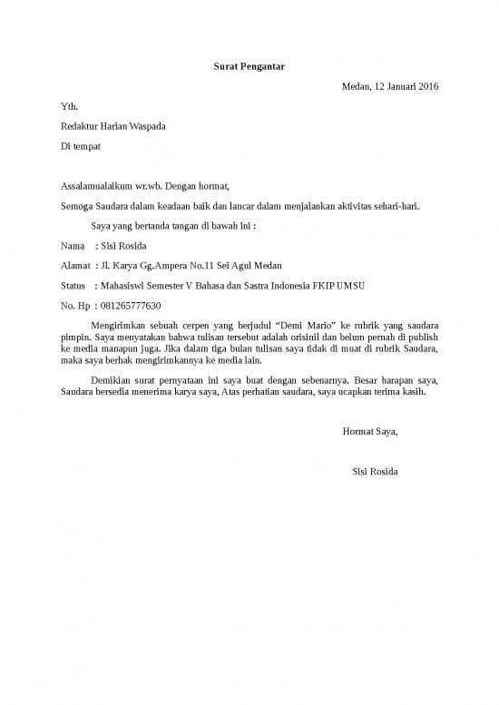 picture Surat Pengantar Pengiriman Cerpen