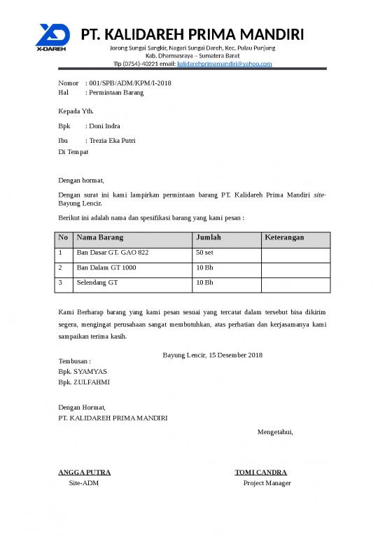 picture Surat Pesanan Permintaan Barang picture Surat Pesanan Permintaan Barang