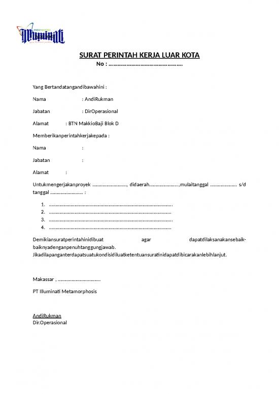 picture Surat Perintah Kerja Luar Kota picture Surat Perintah Kerja Luar Kota