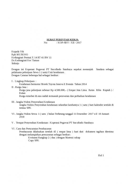 picture Surat Perintah Kerja Pekerjaan Sewa Unit Kendaraan picture Surat Perintah Kerja Pekerjaan Sewa Unit Kendaraan