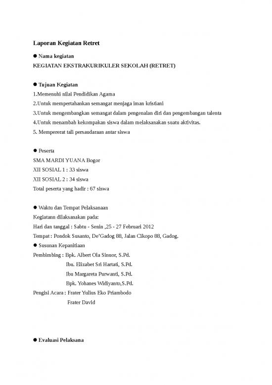 Contoh Laporan Kegiatan Ekstrakurikuler Pdf Merge Download - IMAGESEE