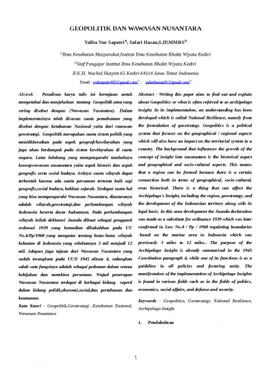 picture Makalah Geopolitik Dan Wawasan Nusantara