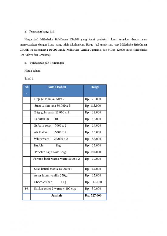 picture Rencana Anggaran Biaya Usaha Penjualan Milkshake