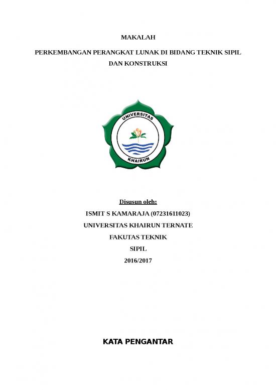 Download File DOCX - Presentasi Usaha 1600 - Makalah Perkembangan Perangkat Lunak Di Bidang Teknik Sipil 