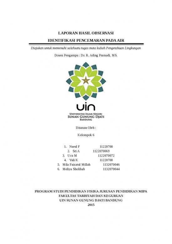 picture Laporan Doc 1645 | Laporan Hasil Observasi Identifikasi Pencemaran Pada Air