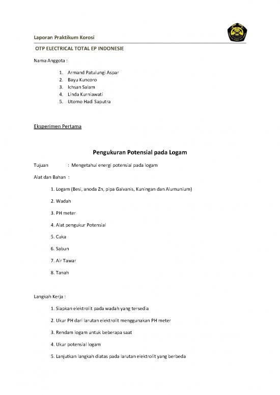 picture Laporan Pdf 1836 | Laporan Praktikum Korosi Pengukuran Potensial Pada Logam