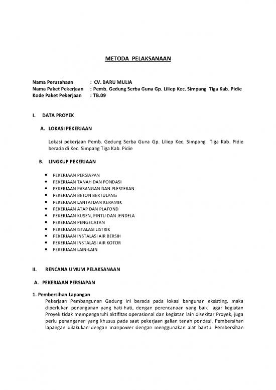 picture1_Tanah Pdf 2050 | Contoh Metoda Pelaksanaan Proyek Pembangunan Gedung Serba Guna