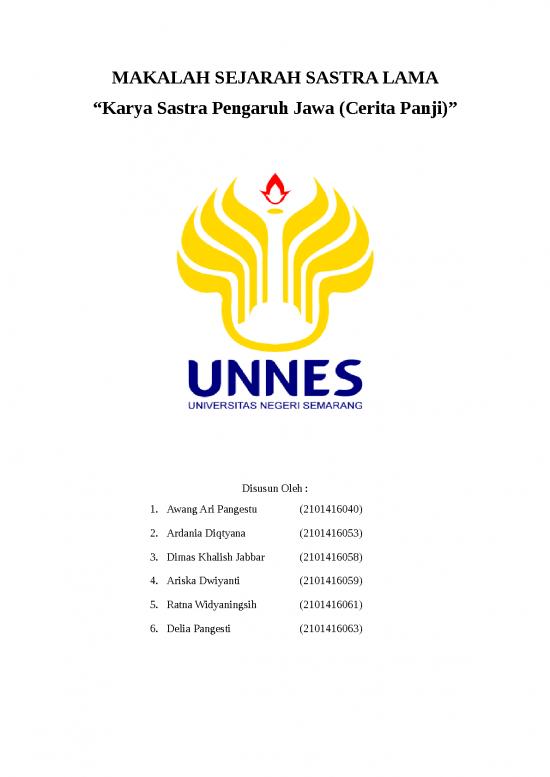 picture Makalah Sejarah Sastra Lama - Karya Sastra Pengaruh Jawa Cerita Panji