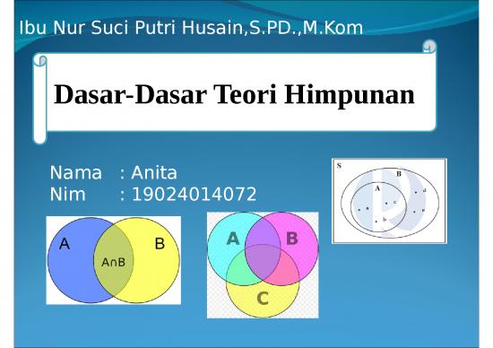 Power Point - Dasar Dasar Teori Himpunan