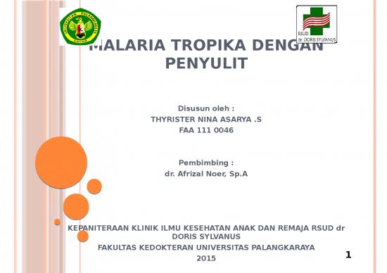 picture Laporan Ppt 2486 | Malaria Tropika Dengan Penyulit