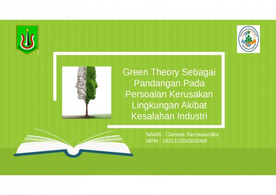 picture Green Powerpoint Template 2637 | Green Theory Sebagai Pandangan Pada Persoalan Kerusakan Lingkungan Akibat Kesalahan Industri