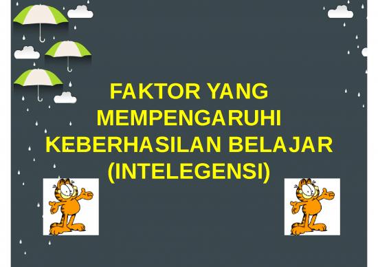 Faktor Yang Mempengaruhi Keberhasilan Belajar - Intelegensi