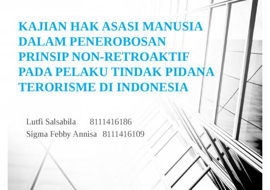 picture Kajian Hak Asasi Manusia Dalam Penerobosan Prinsip Non-retroaktif Pada Pelaku Tindak Pidana Terorisme Di Indonesia
