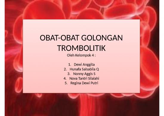 picture Obat-obat Golongan Trombolitik