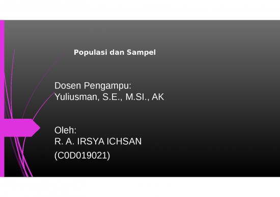 picture_Power Point Statistik 3027 | Populasi - Seluruh Jumlah Dari Subjek Yang Akan Diteliti Oleh Seorang Peneliti