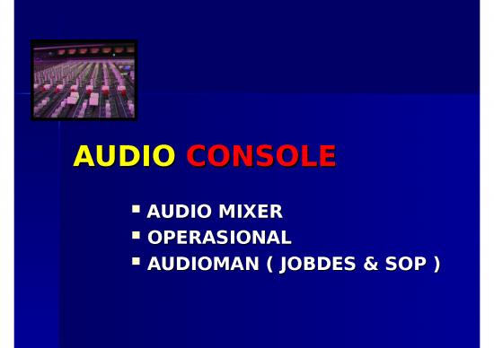 picture_Audio For Powerpoint Free Download 3109 | Audio Console - Audio Mixer - Operasional - Audioman - Jobdes And Sop