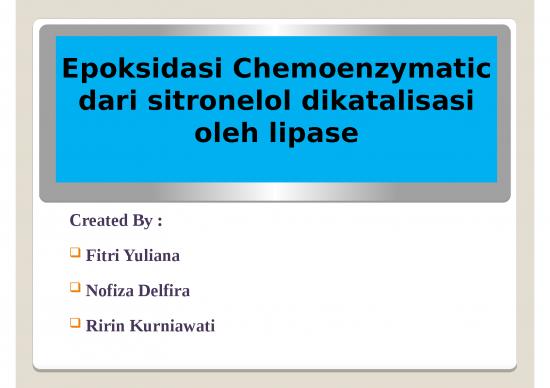 picture Reaksi Asam Amino 3192 | Epoksidasi Chemoenzymatic Dari Sitronelol Dikatalisasi Oleh Lipase picture Reaksi Asam Amino 3192 | Epoksidasi Chemoenzymatic Dari Sitronelol Dikatalisasi Oleh Lipase