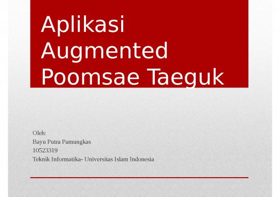 picture Augmented Reality Ppt Template 3470 | Taekwondo - Aplikasi Augmented Poomsae Taeguk