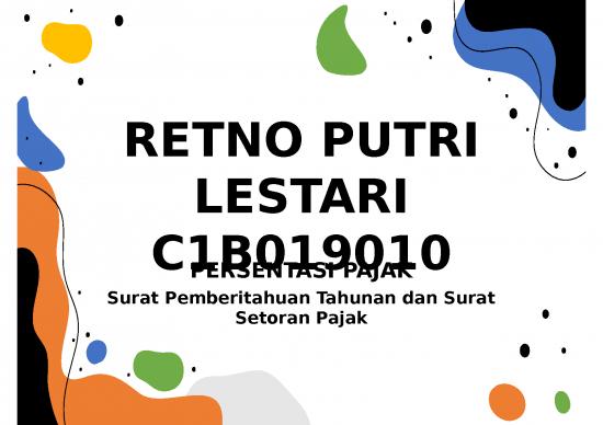 picture_Persentasi Perpajakan - Surat Pemberitahuan Tahunan Dan Surat Setoran Pajak