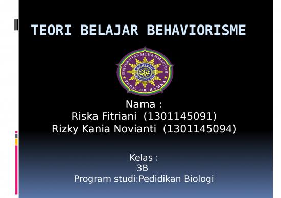 Tujuan Penelitian Adalah 3792 | Teori Belajar Behaviorisme