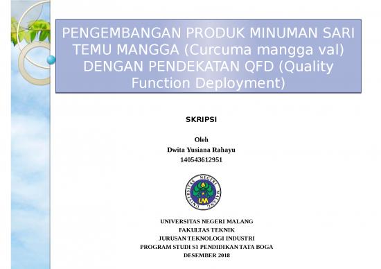 picture Presentasi Usaha Ppt 4084 | Sari Temu Mangga - Pengembangan Produk Minuman Sari Temu Mangga Curcuma Mangga Val Dengan Pendekatan Qfd