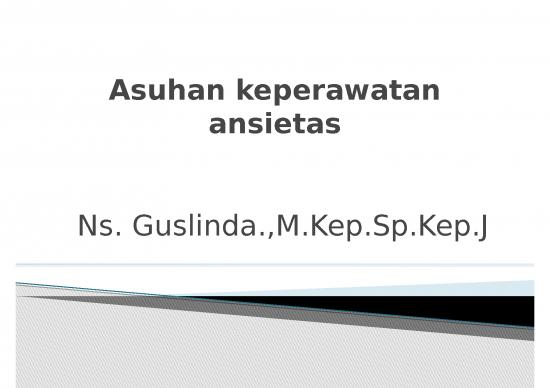 Askep Ansietas - Asuhan Keperawatanansietas - Kecemasan