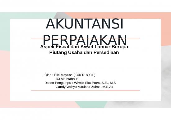 picture_Akuntansi Perpajakan - Aspek Fiscal Dari Asset Lancar Berupa Piutang Usaha Dan Persediaan