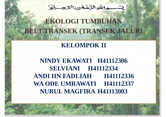 picture_Ekologi Tumbuhan - Belt Transek - Transek Jalur