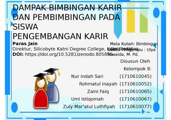 picture_Pendidikan Ppt 4709 | Bimbingan Karir - Dampak Bimbingan Karir Dan Pembimbingan Pada Siswa
