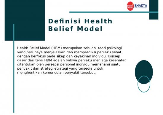 Strategi Ppt 4712 | Health Belief Model Hbm - Teori Psikologi Yang ...