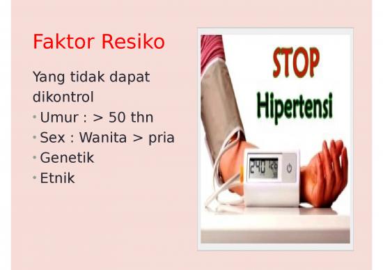 Hipertensi - Pengertian Faktor Resiko Jenis Klasifikasi