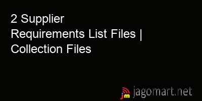 picture 2 Supplier Requirements List Files | Collection Files